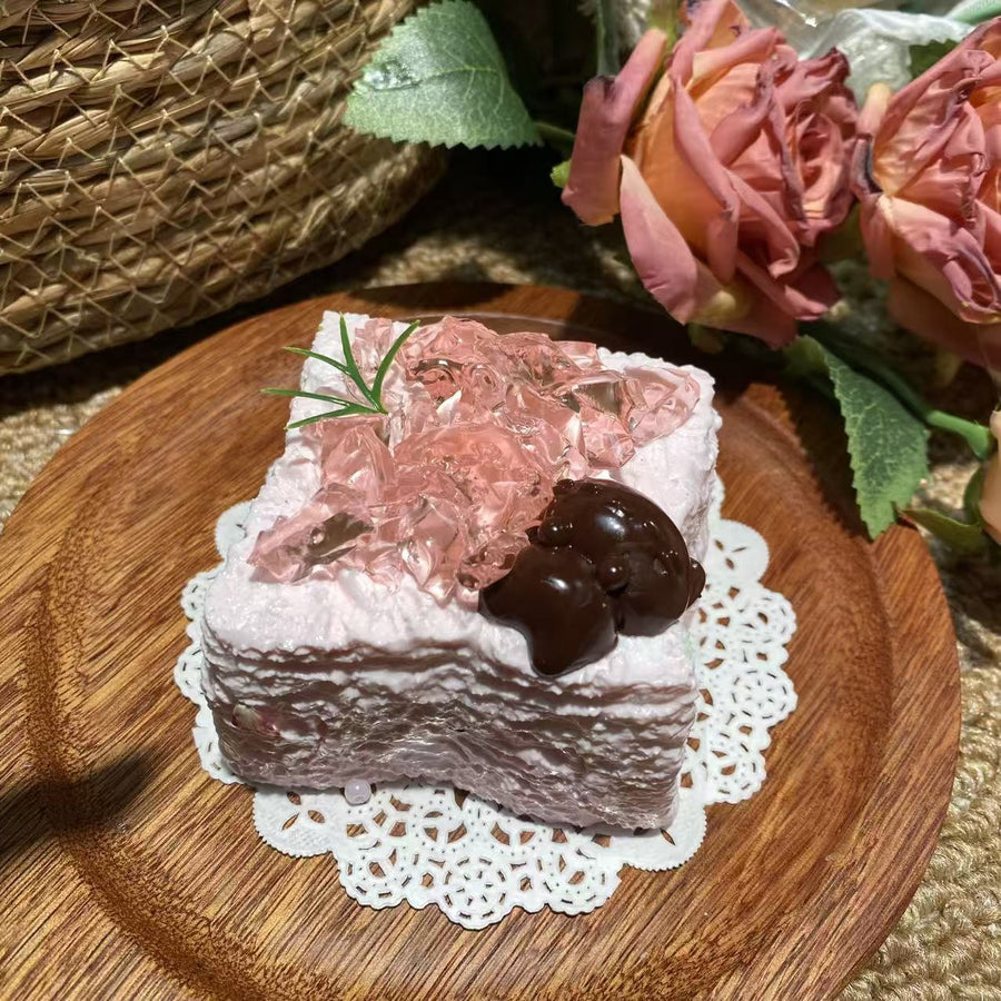 Strawberry Jelly Cake Food-Grade Squishy Toy
