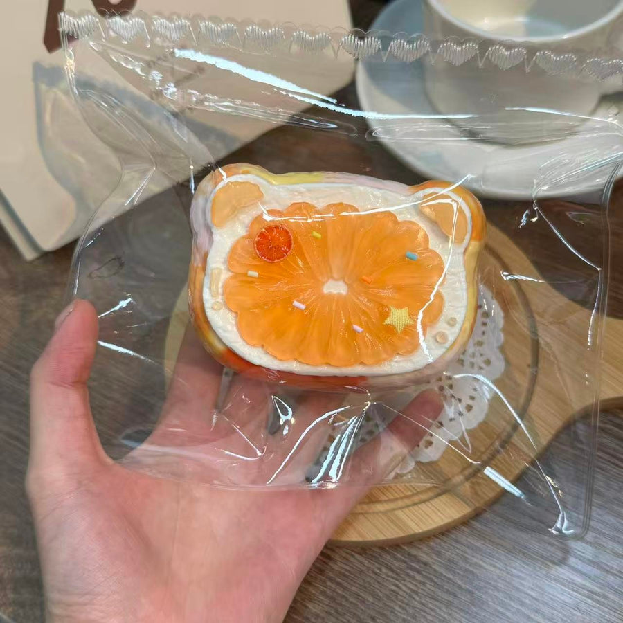 Orange Bear Food-Grade Squishy Toy