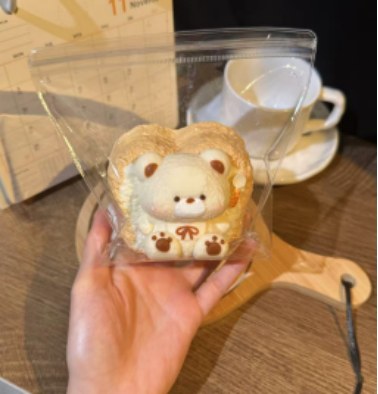 Mini Bear Toast Food-Grade Squishy Toy