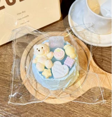 Blue Bear Frosted Cake Food-Grade Squishy Toy