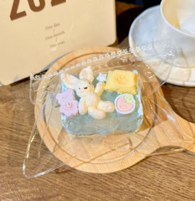 Blue Bunny Toast Food-Grade Squishy Toy