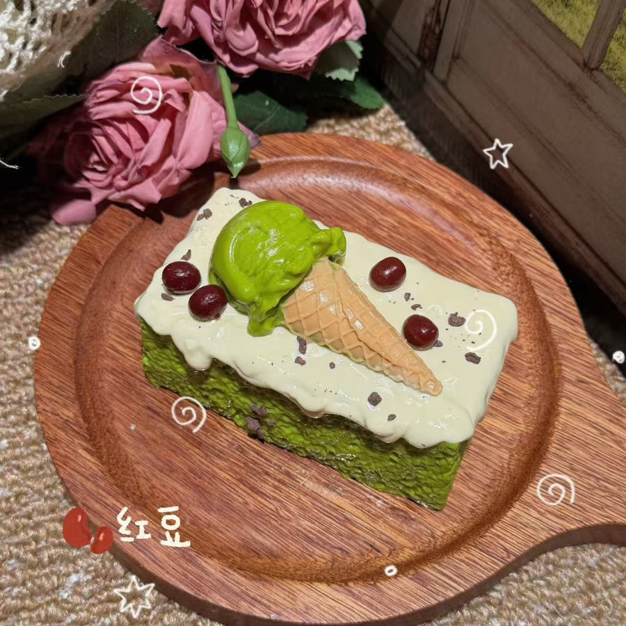 Matcha Ice Cream Cake Food-Grade Squishy Toy