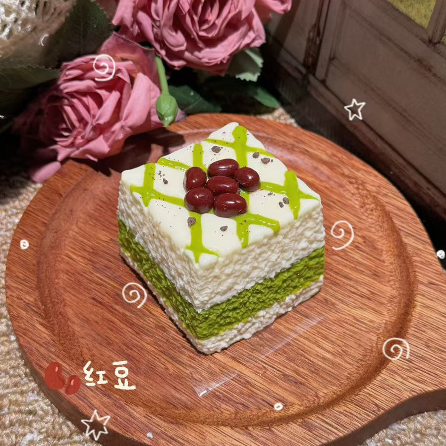 Matcha Cake Food-Grade Squishy Toy
