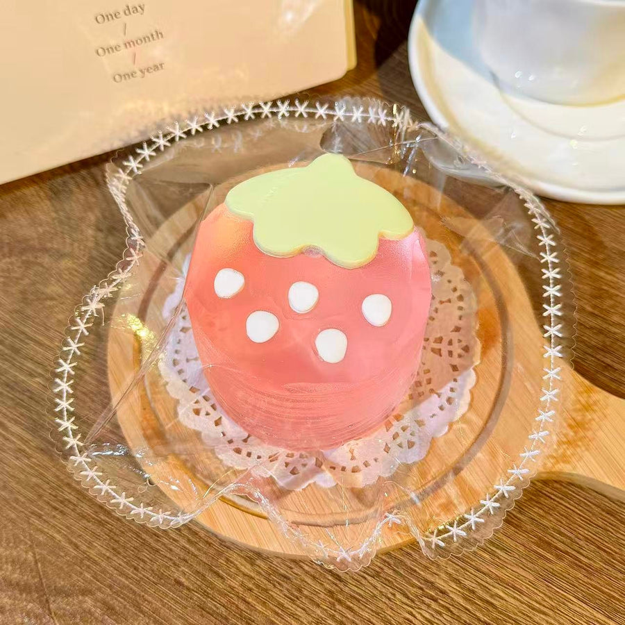 Transparent Strawberry Food-Grade Squishy Toy