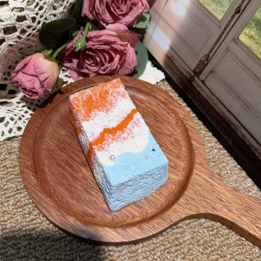 Orange Wave Toast Food-Grade Squishy Toy
