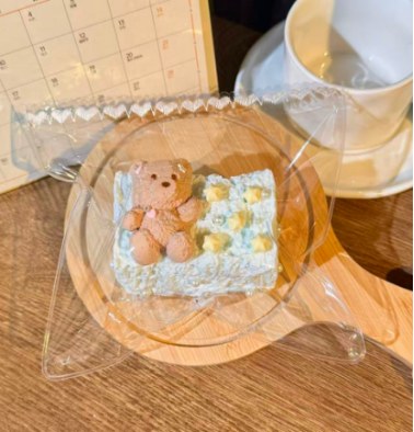 Blue Bear Short Toast Food-Grade Squishy Toy