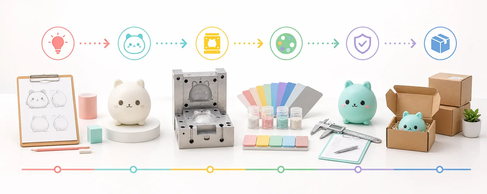 Visual OEM ODM process from sketch to export packing