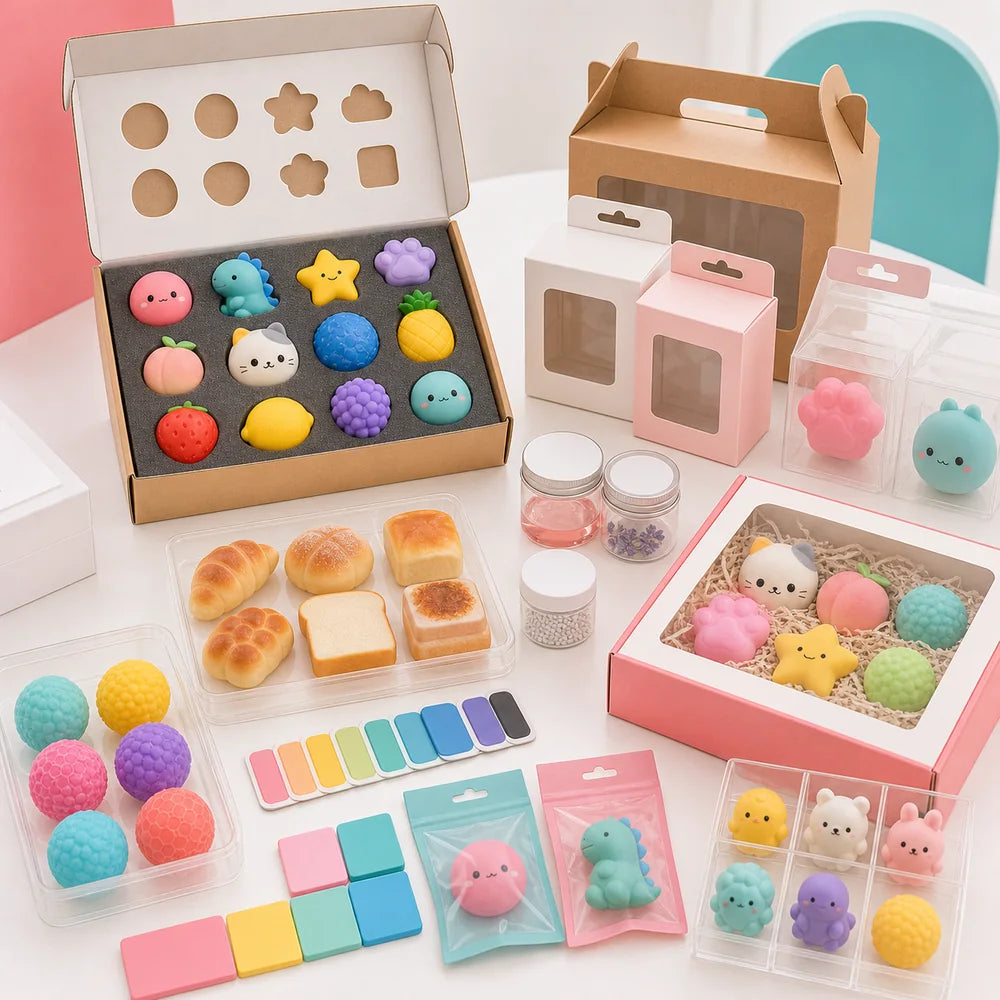 ODM squishy toy sample kit and packaging